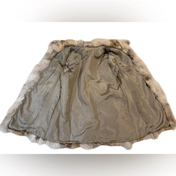 Rare Michael Kors Pieced Coyote Patchwork Vest Genuine Fur Cream Gold Beige Sz M - Picture 10 of 16